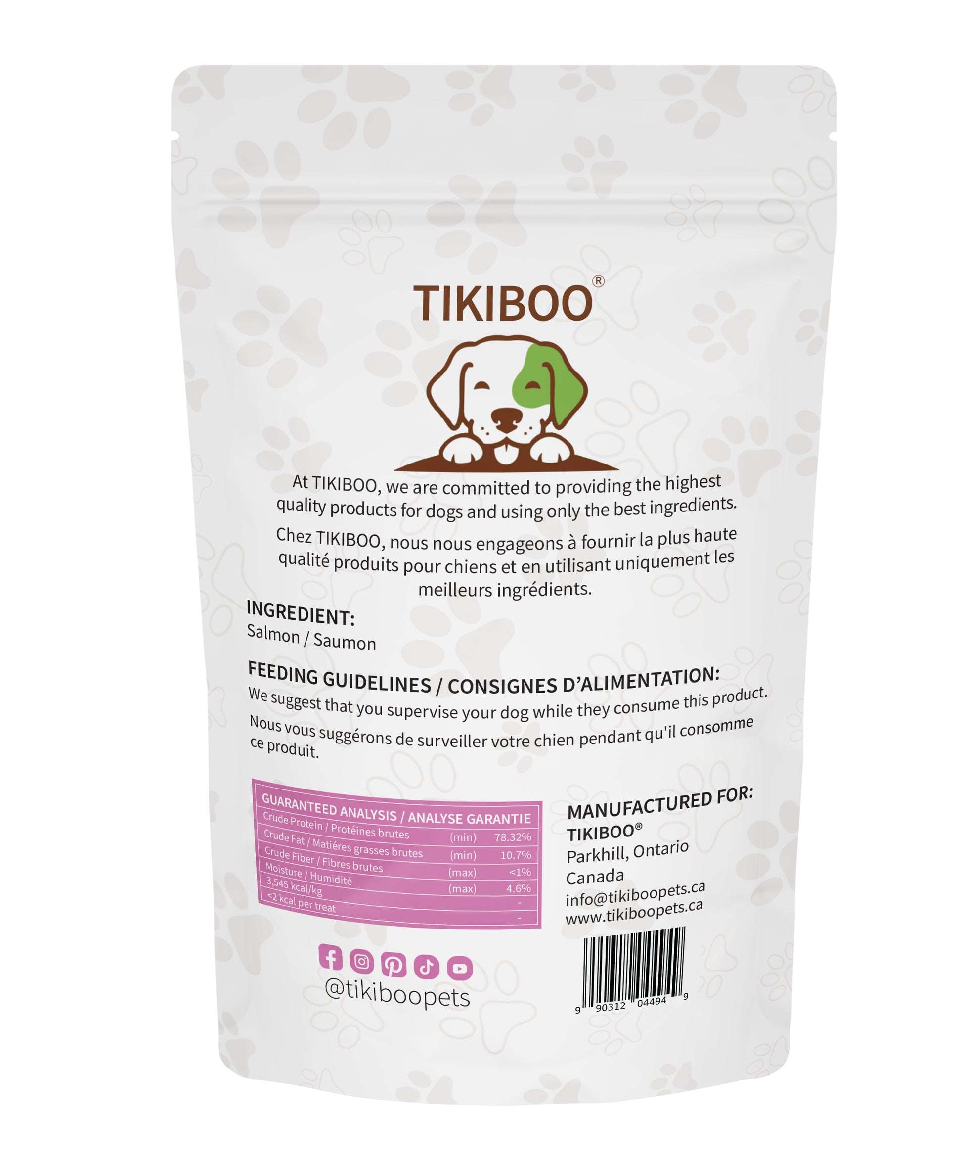 TIKIBOO Salmon Freezed-Dried Dog Treats All Natural Raw Ingredients -Back Size